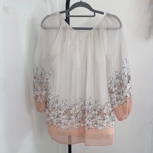 Sophia Max Pink and White Floral Blouse